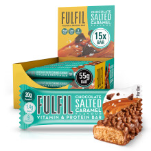 FULFIL Vitamin and Protein Bars, Chocolate Salted Caramel Flavour, 15 x 55g
