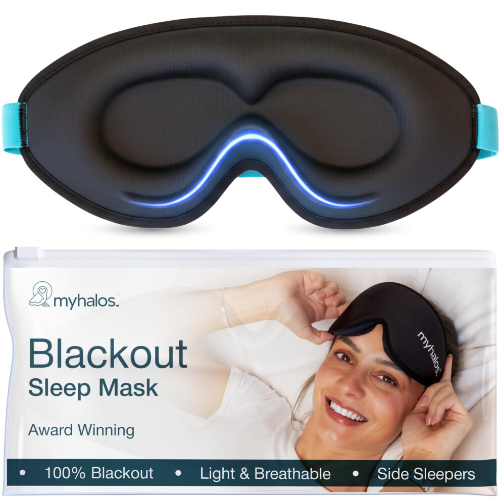 Myhalos 100% Blackout Sleep Masks For Women & Men - Zero Eye Pressure Eye Mask