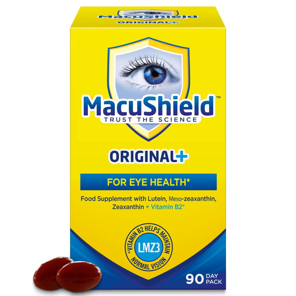 Macushield Original Plus Capsules | 90|Day Pack Eye Health Supplement* With Lutein