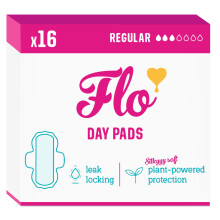 Flo | Day Menstrual Pads (16 Pack) | Organic Bamboo Period Pads