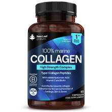 Pure Marine Collagen 100% Marine Collagen Type 1 Hydrolysed Collagen Peptides Enhanced with Hyaluronic Acid & Vitamin C -Essential Amino Acids - Coll