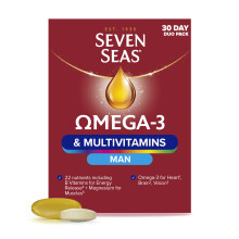 Seven Seas Omega-3 and Multivitamins Man, with B Vitamins and Magnesium, 30-Day Duo Pack, 30 Omega-3 Capsules and 30 Multivitamin Tablets