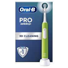 Oral|B Pro Junior Electric Toothbrush 1 Green Handle 1 Toothbrush Head Designed