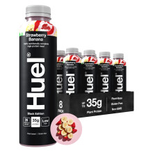 Huel Black Edition Ready|to|drink 8 x 500ml Bottles Protein Shakes Strawberry Banana