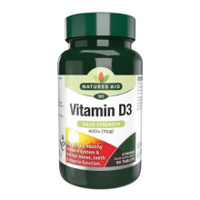 Natures Aid Vitamin D3 10µg (400IU) – High Strength Vitamin D Supplement – Supports Bones, Muscles & Immunity – Vegan, Gluten-Free, Non-GMO –