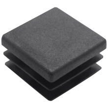 500Pcs Plastic Square Tube Inserts End Blanking Caps 20mm x 20mm Black