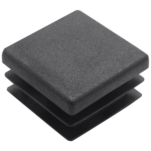 500Pcs Plastic Square Tube Inserts End Blanking Caps 20mm x 20mm Black