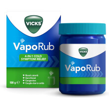 Vicks VapoRub 100 gr, Relief Of Cough Cold & Flu Like Symptoms, Relieves 4 Cold Symptoms: Nasal Catarrh, Nasal Congestion, Cough & Sore Throat, Helps