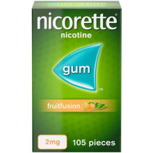 Nicorette Fruitfusion 2mg Gum (105 Pieces) Discreet Stop Smoking and Stop Vaping
