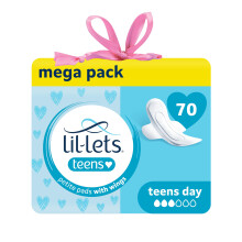 Lil|Lets Teens Day Pads X 70 Petite Towels For Girls & Teenagers