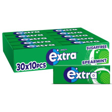 Wrigley's Extra Chewing Gum Spearmint Flavour 30 Packs of 10 Pieces Sugar