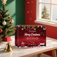 (180G (30g*6)) Weihnachtliche Badesalzkugeln, sanft reinigend und feuchtigkeitsspendend mit langanhaltendem Blumenduft, Badegeschenk,