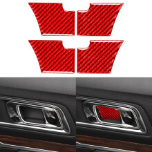 Red Carbon Fiber Car Interior Door Bowl Trim 4pcs for Ford Explorer 2013–2019, Scratch Protection and Style Upgrade
