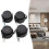 Black Chair Caster Wheels with Brake M8 4 pcs 6