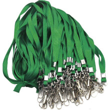 Lanyard Bulk Lanyards for Id Badges Flat Lanyard with Badge Clip Swivel Hook 50 Pack (Green)