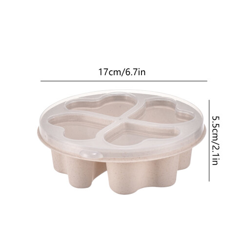 Boîte à goûter en plastique en forme de cœur avec 4 compartiments 2