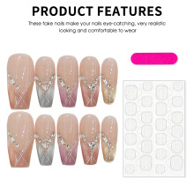 (Middle ladder) Pink Cat Eye Press-on Nails for Girls