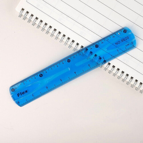 Super Elastic 8" Ruler Drawing Translucent Plastic Soft Ruler Multi-functional Clear Scale Lightweight Measurement Tool 1