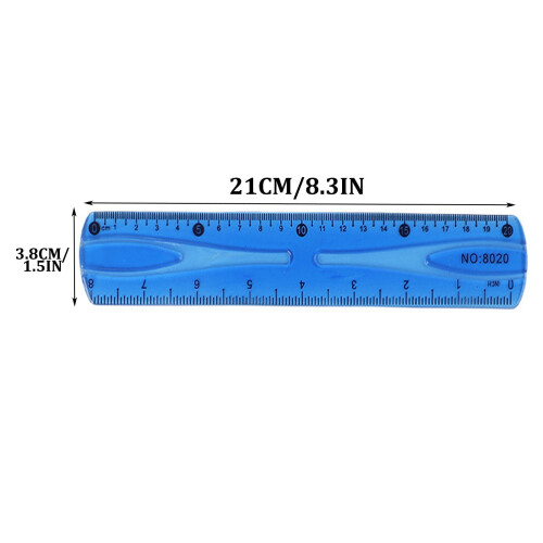 Super Elastic 8" Ruler Drawing Translucent Plastic Soft Ruler Multi-functional Clear Scale Lightweight Measurement Tool 2