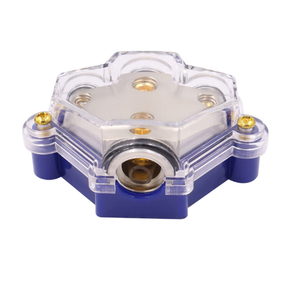 Car Audio Distribution Block 0 To 4 Gauge Copper Power Splitter With Clear Cover Yellow Corrosion Resistant 9092120236101