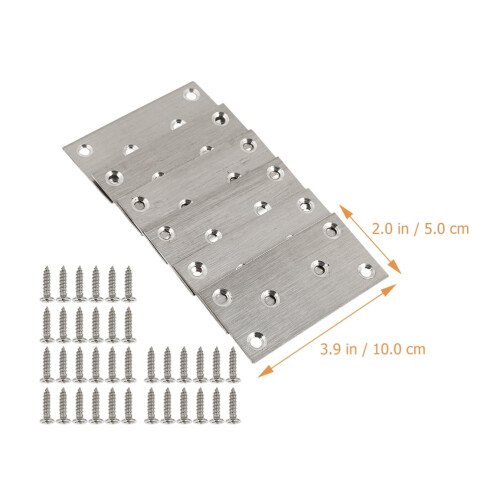 Flat Straight Corner Brace Plates with Screws 10 pcs 1