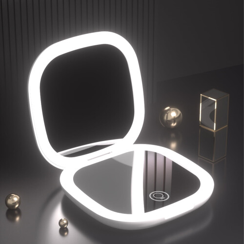 Draagbare LED-make-upspiegel met 10x vergroting 2