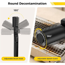 2X Brosse Rotative Électrique pour Barbecue Extérieur, 3 Vitesses, en Acier Inoxydable, Autonomie de 90 Minutes