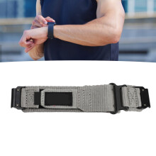 Adjustable Grey Nylon Watch Band for Fenix 7/Forerunner 955/965, 22mm