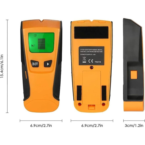 Πολυλειτουργικός ανιχνευτής τοίχου LCD με συναγερμό, βρίσκει καρφιά, καλώδια AC, 1