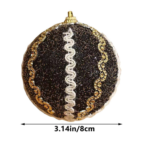 Black Christmas Ornament Sparkle Ball 3.1 Inch 2