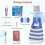 Blue and White Striped Tote Crochet Kit 2