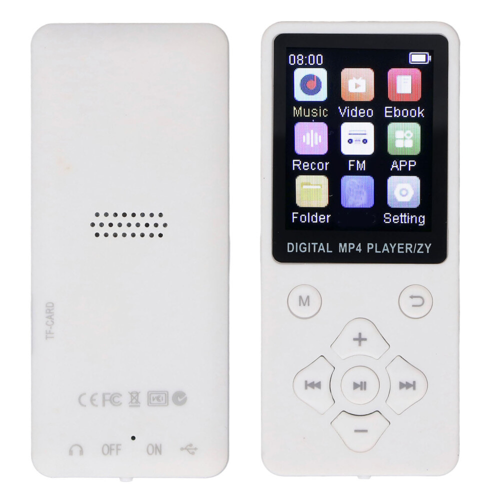 Portable 1.8" Screen Mp3 Player With 16Gb Memory, Bt 5.0, White 3231390901845