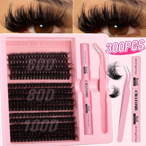 Cluster Lashes Kit eyelashes DIY segmented D-curled false eyelashes thick curling self-grafting eyelashes set 2