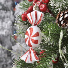 (Red And White) Xmas Shatterproof Ornaments Kit - 50 Char