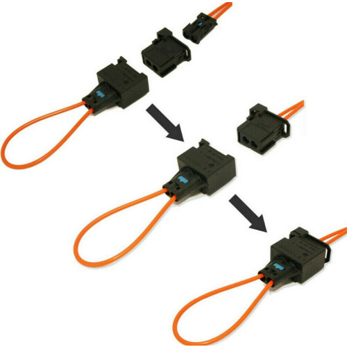 2 Pair Car Male+Female Plug Adapter Diagnostic Fiber Optic Bypass Loop Black Kit 1