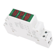Triple Way DIN Rail Power Voltmeter LCD 3 Digits Isolated DC11-310V