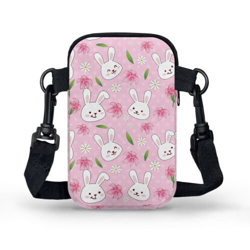 Τσάντα Crossbody με σχέδιο λουλουδιών και πράσινων φύλλων, ρυθμιζόμενο λουράκι ώμου, 1