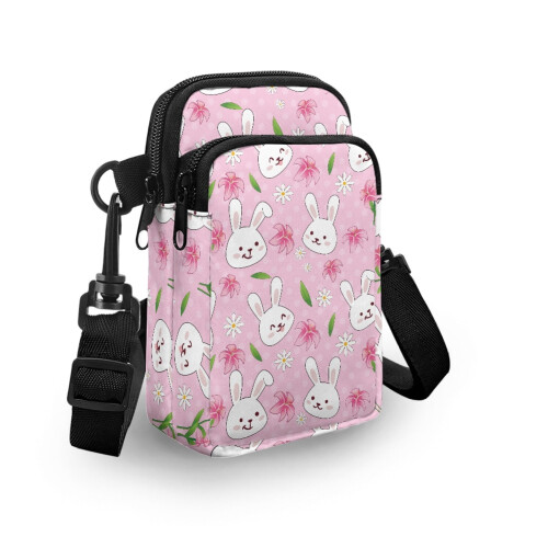 Τσάντα Crossbody με σχέδιο λουλουδιών και πράσινων φύλλων, ρυθμιζόμενο λουράκι ώμου, 2