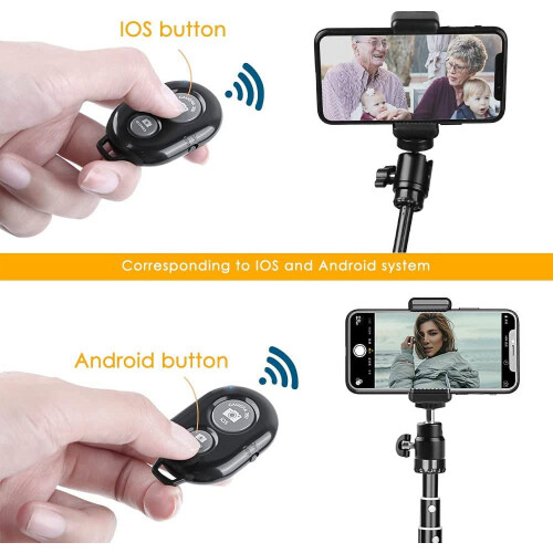 Telecomandă wireless pentru cameră, pachet de 2, compatibilă cu iPhone, Android, iPad, iPod, tabletă 1