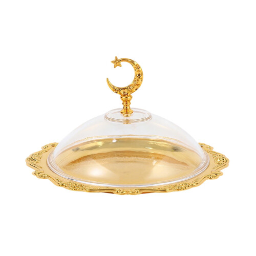 Vintage Γυάλινος Δίσκος Σερβιρίσματος με Θόλο – 20cm 1