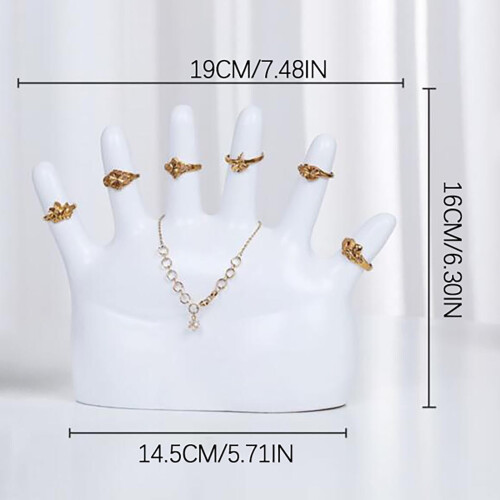 Βιτρίνα Ρητίνης Hand Form6Fingers Κολιέ Δαχτυλιδιών Κοσμήματα Οργάνωση Κοσμημάτων Βάση 2