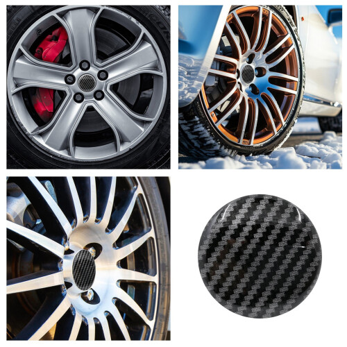 Car Interior Accessories Black Fiber Wheel Cap 1