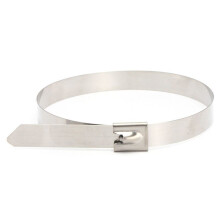 50 Pcs 0.39 inch x 15.75 inch Stainless Steel Metal Cable Zip Tie Wrap Exhaust Straps