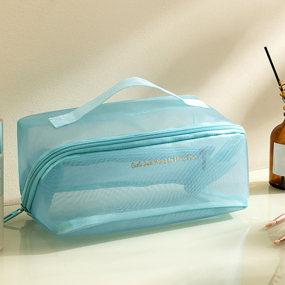 Roc-Electron Blue (Lake ) Spacious Mesh Makeup Bag