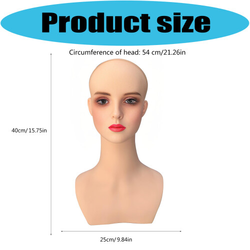 Small PVC Display Head Nonslip Feature Mannequin Head For Wig 2