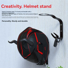 Motorcycle Helmet Rack, Metal Helmet Holder Wall Mount with Hooks Silver