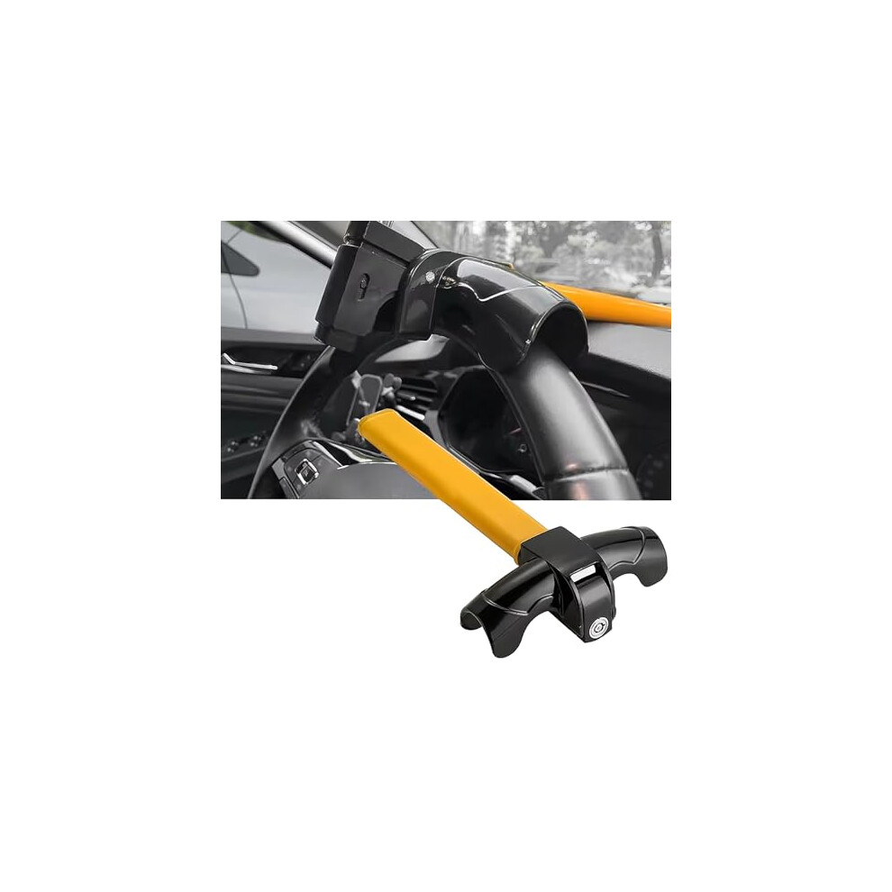 Universal Steering Wheel Lock With Keys, Visible Antitheft Car Security Device, For Mitsubishi Galant Fortis Yellow 9092120266276