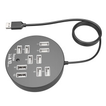 10 Port USB Hub Splitter USB 2.0 Plug and Play Multi Device Connectivity for Laptop