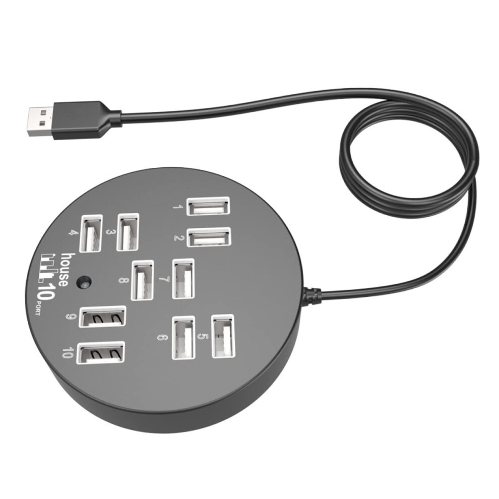 10 Port Usb Hub Splitter Usb 2.0 Plug And Play Multi Device Connectivity For Laptop 9771547612360