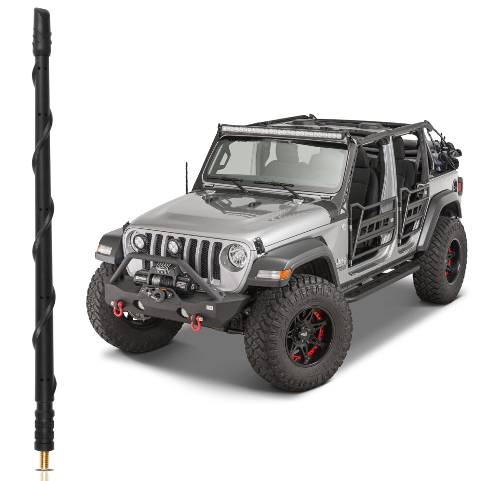 13 Inch Short Antenna For Jeep Wrangler Jk Jl Jt And Gladiator, Durable Rubber Low Profile Replacement 9092120236309